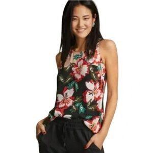 CAbi 5542 Hibiscus Floral Sleeveless Blouse - large - EUC